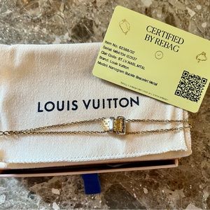 Louis Vuitton Nanogram Buckle Bracelet 7”
